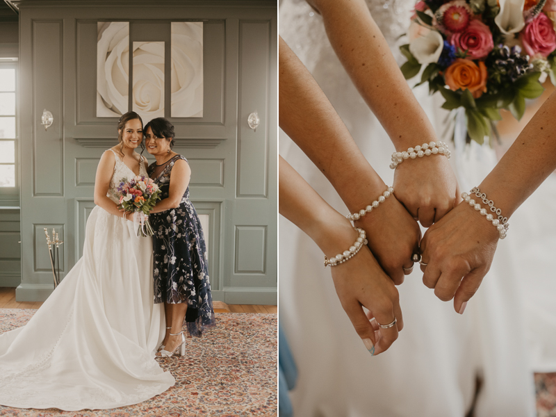 A bride getting ready at Dulany's Overlook in Frederick, Maryland by Britney Clause Photography