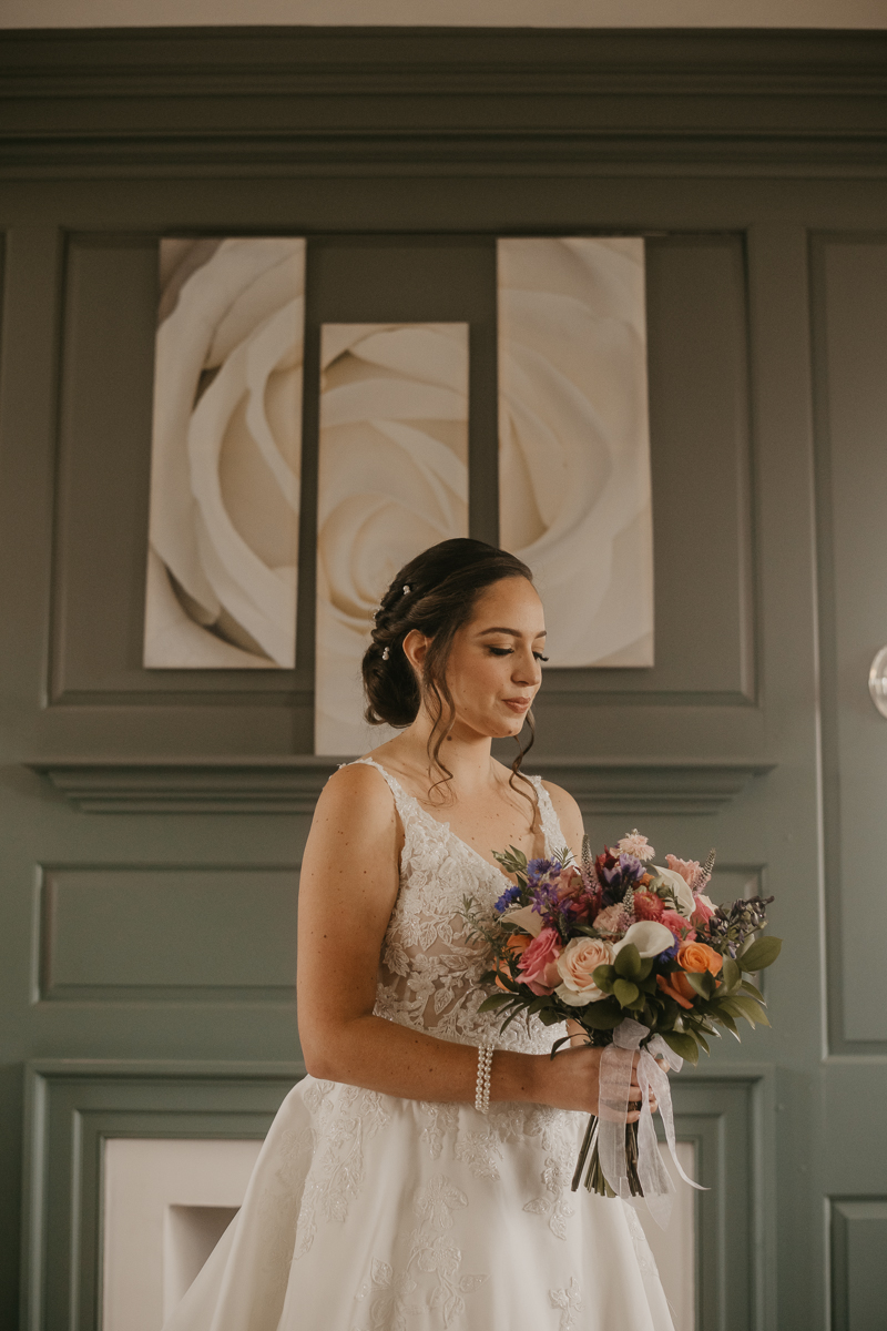 A bride getting ready at Dulany's Overlook in Frederick, Maryland by Britney Clause Photography