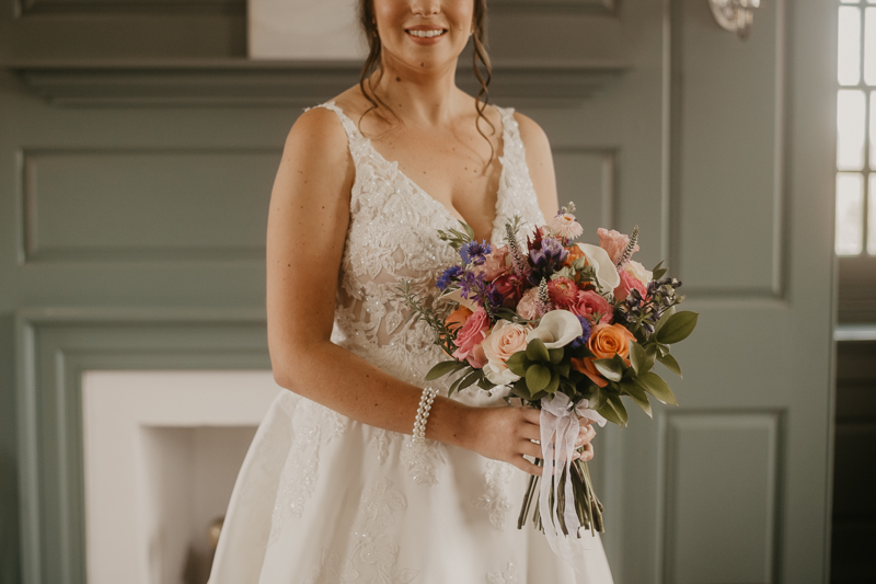 A bride getting ready at Dulany's Overlook in Frederick, Maryland by Britney Clause Photography