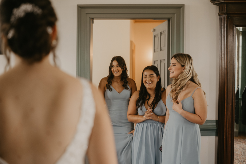 A bride getting ready at Dulany's Overlook in Frederick, Maryland by Britney Clause Photography