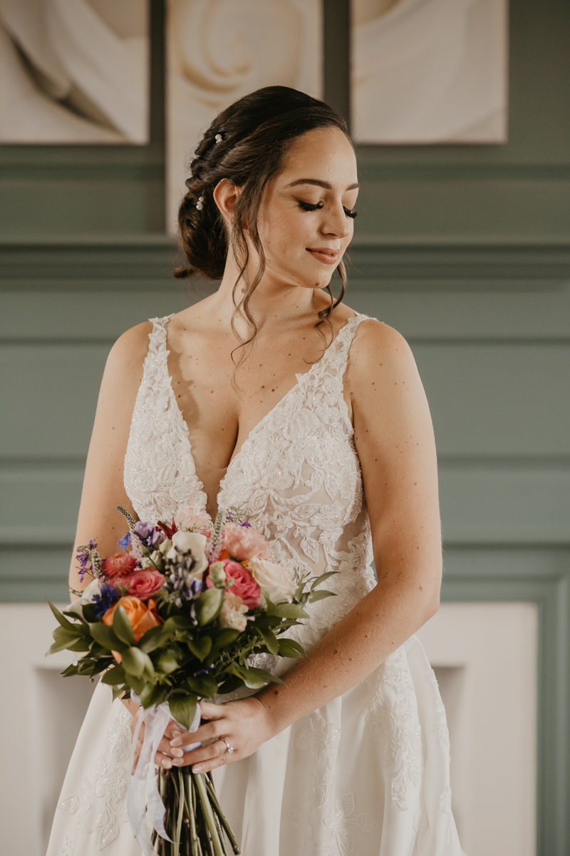 A bride getting ready at Dulany's Overlook in Frederick, Maryland by Britney Clause Photography