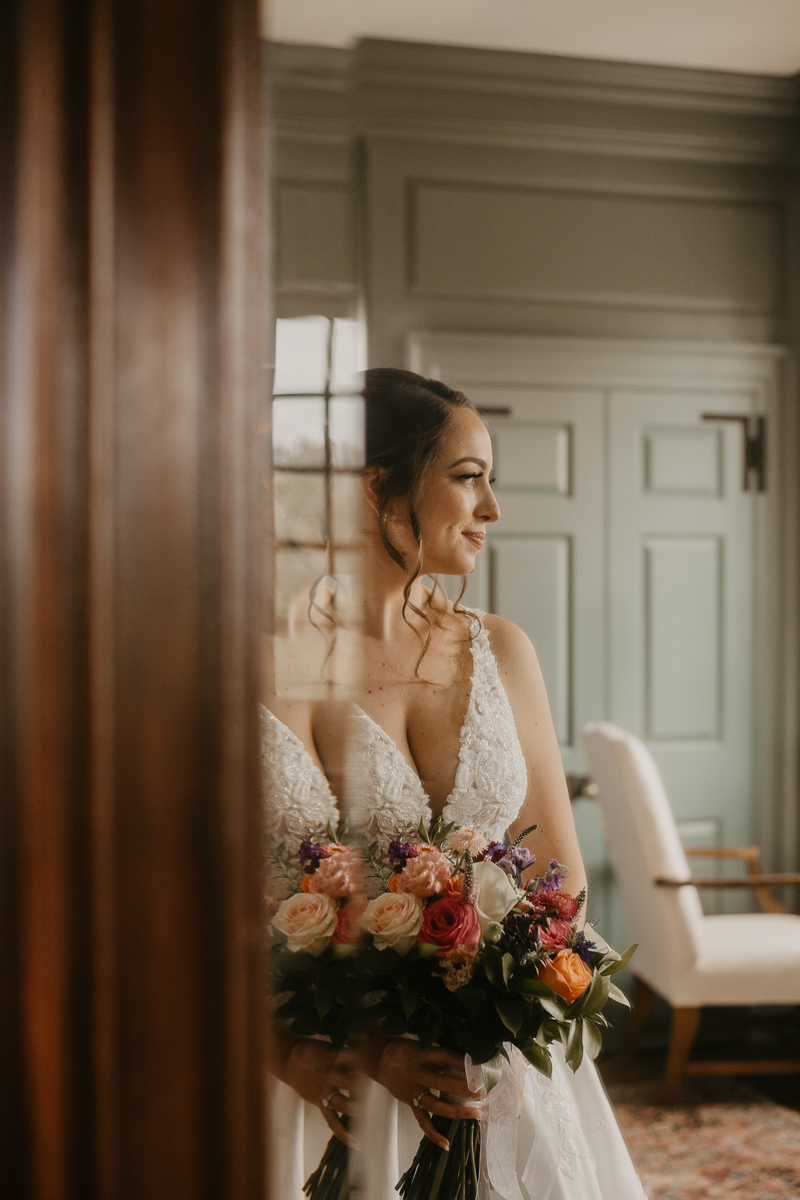 A bride getting ready at Dulany's Overlook in Frederick, Maryland by Britney Clause Photography