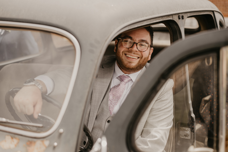 A groom getting ready at Dulany's Overlook in Frederick, Maryland by Britney Clause Photography