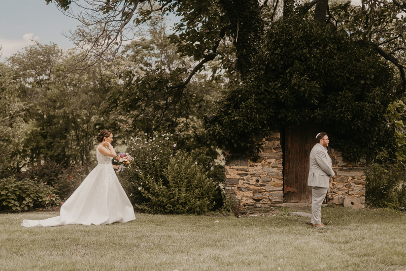 Stunning bride and groom wedding portraits at Dulany's Overlook in Frederick, Maryland by Britney Clause Photography