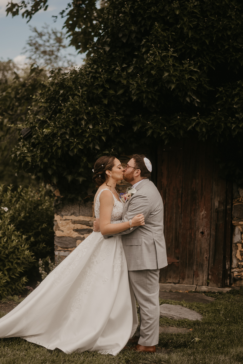 Stunning bride and groom wedding portraits at Dulany's Overlook in Frederick, Maryland by Britney Clause Photography