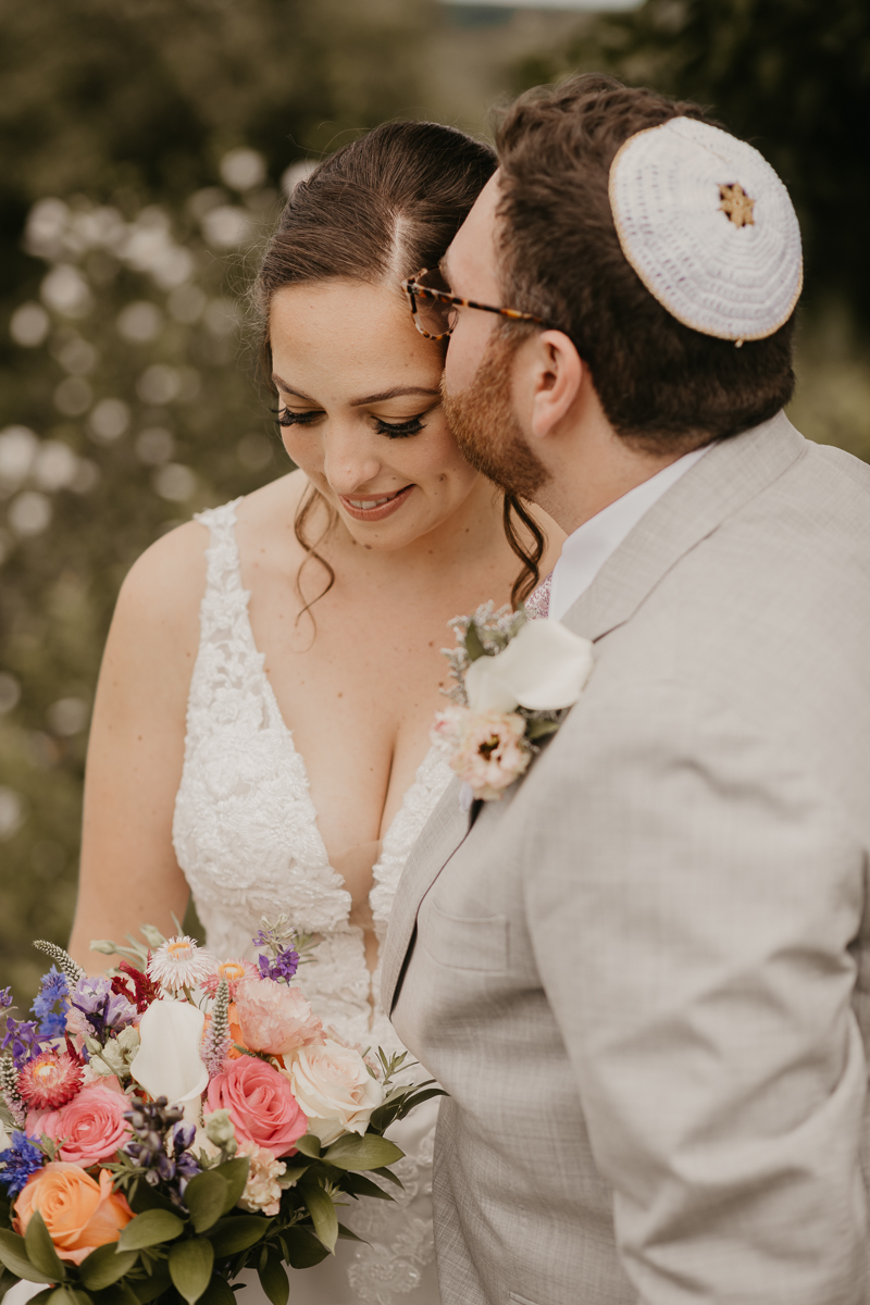 Stunning bride and groom wedding portraits at Dulany's Overlook in Frederick, Maryland by Britney Clause Photography