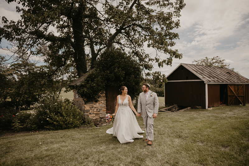 Stunning bride and groom wedding portraits at Dulany's Overlook in Frederick, Maryland by Britney Clause Photography