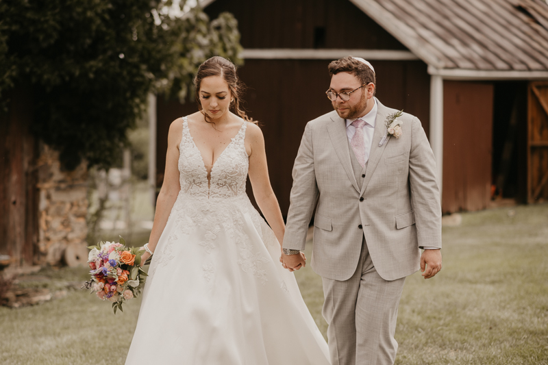 Stunning bride and groom wedding portraits at Dulany's Overlook in Frederick, Maryland by Britney Clause Photography