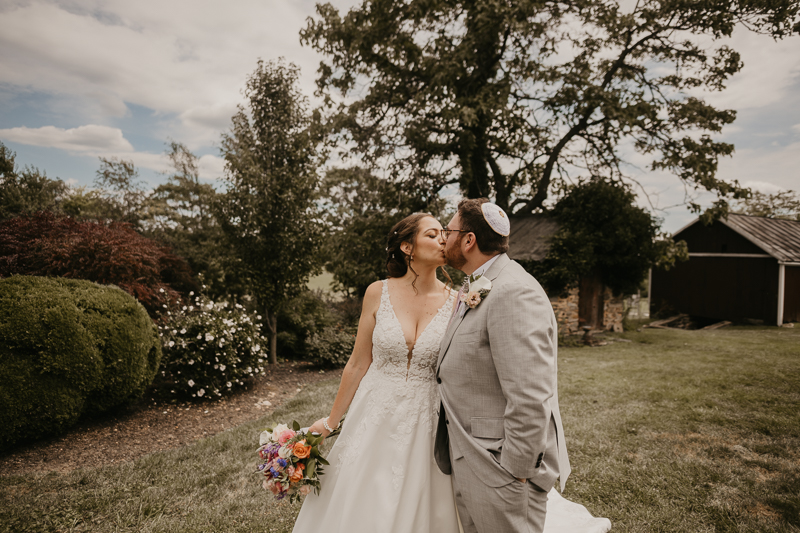 Stunning bride and groom wedding portraits at Dulany's Overlook in Frederick, Maryland by Britney Clause Photography