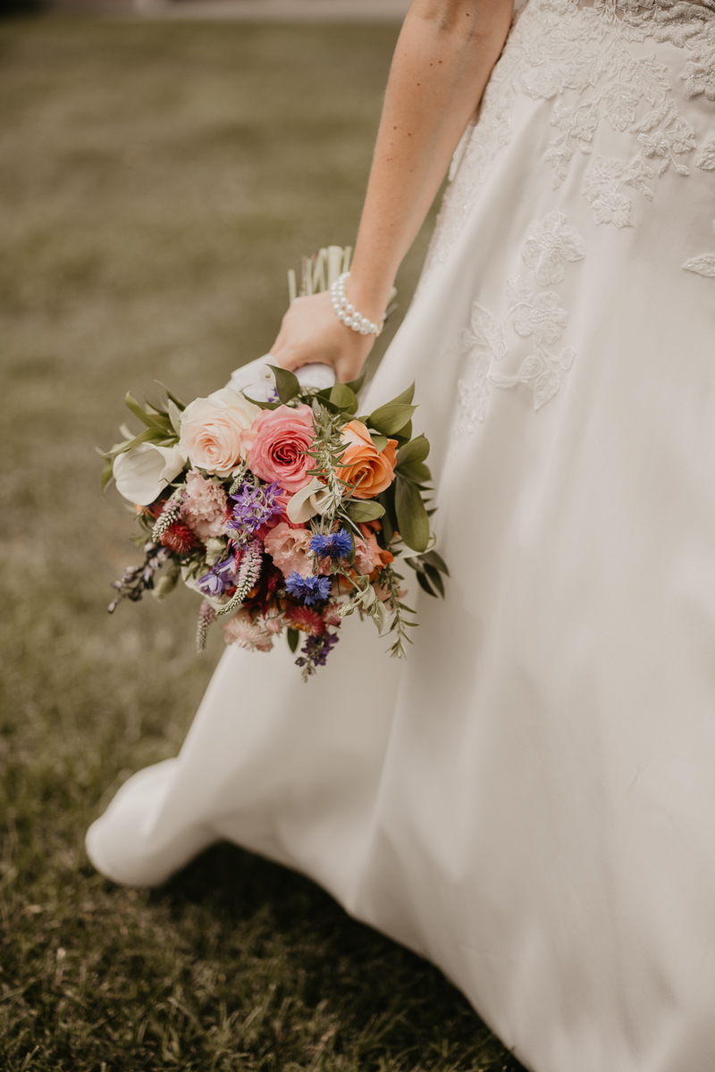 Gorgeous bridal bouquet by Freesia and Vine at Dulany's Overlook in Frederick, Maryland by Britney Clause Photography