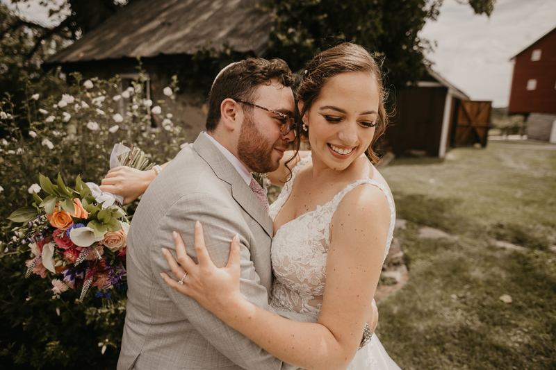 Stunning bride and groom wedding portraits at Dulany's Overlook in Frederick, Maryland by Britney Clause Photography