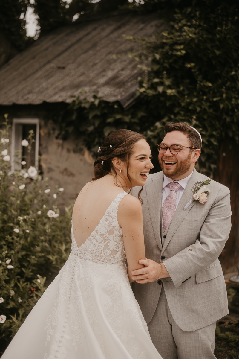 Stunning bride and groom wedding portraits at Dulany's Overlook in Frederick, Maryland by Britney Clause Photography