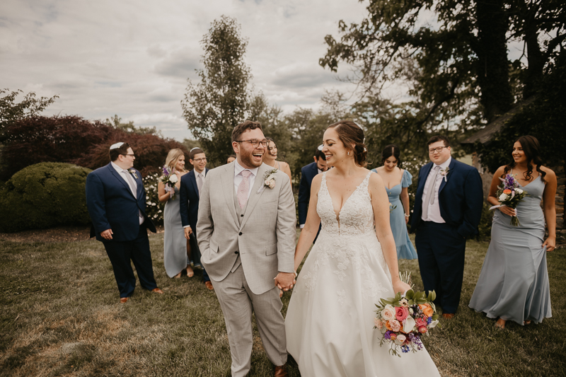 Beautiful bridal party portraits at Dulany's Overlook in Frederick, Maryland by Britney Clause Photography