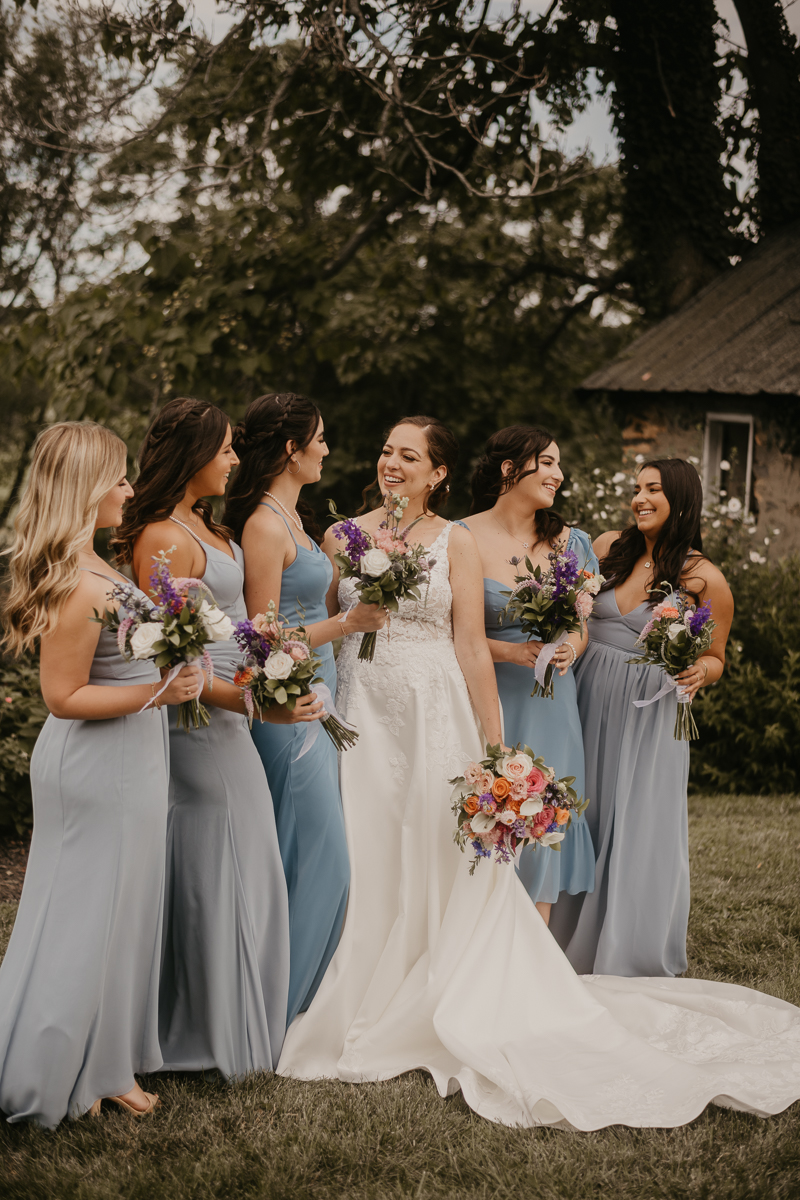 Beautiful bridal party portraits at Dulany's Overlook in Frederick, Maryland by Britney Clause Photography