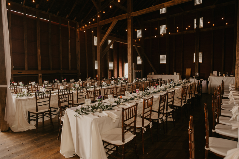 Gorgeous rustic paper flower wedding reception decor at Dulany's Overlook in Frederick, Maryland by Britney Clause Photography