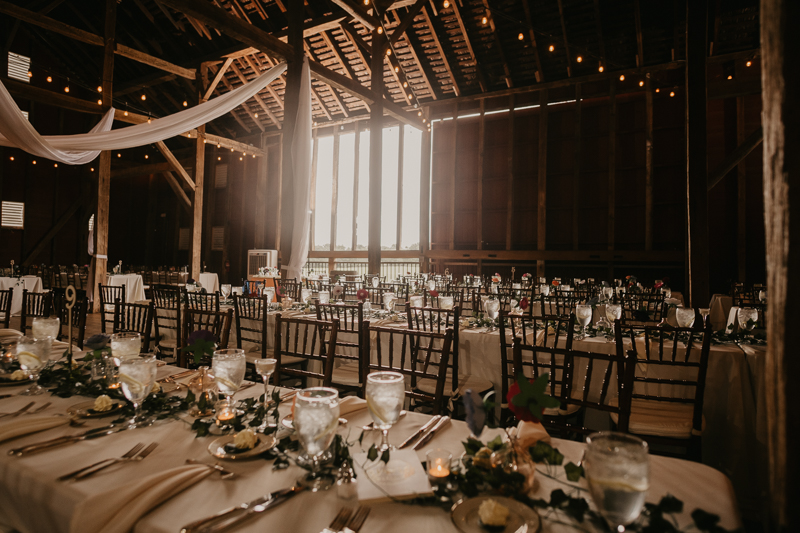 Gorgeous rustic paper flower wedding reception decor at Dulany's Overlook in Frederick, Maryland by Britney Clause Photography