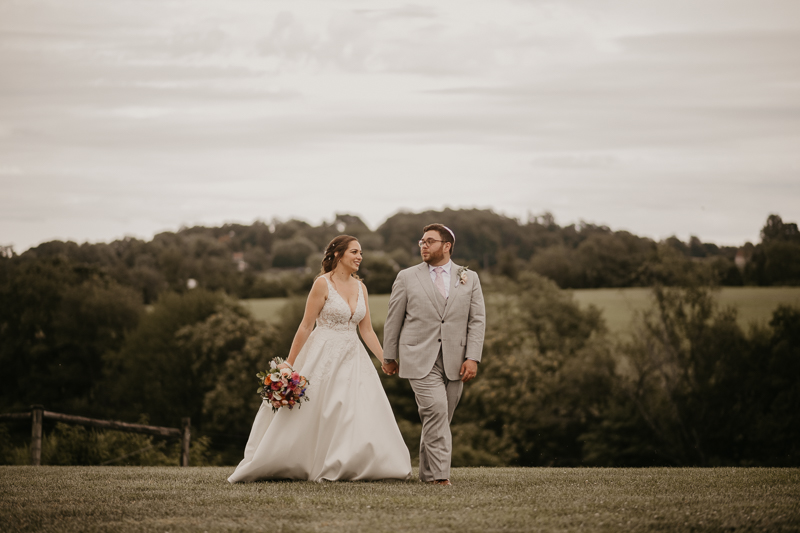 Stunning bride and groom wedding portraits at Dulany's Overlook in Frederick, Maryland by Britney Clause Photography