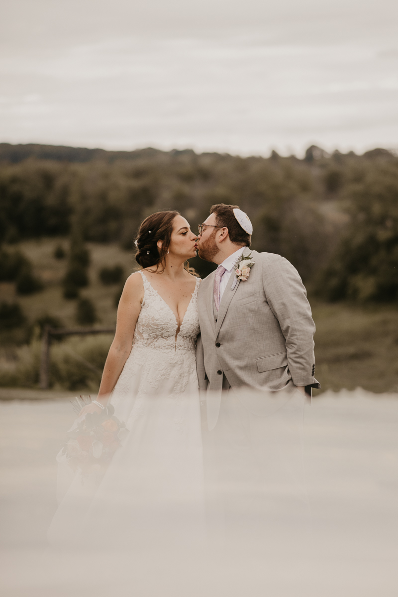 Stunning bride and groom wedding portraits at Dulany's Overlook in Frederick, Maryland by Britney Clause Photography