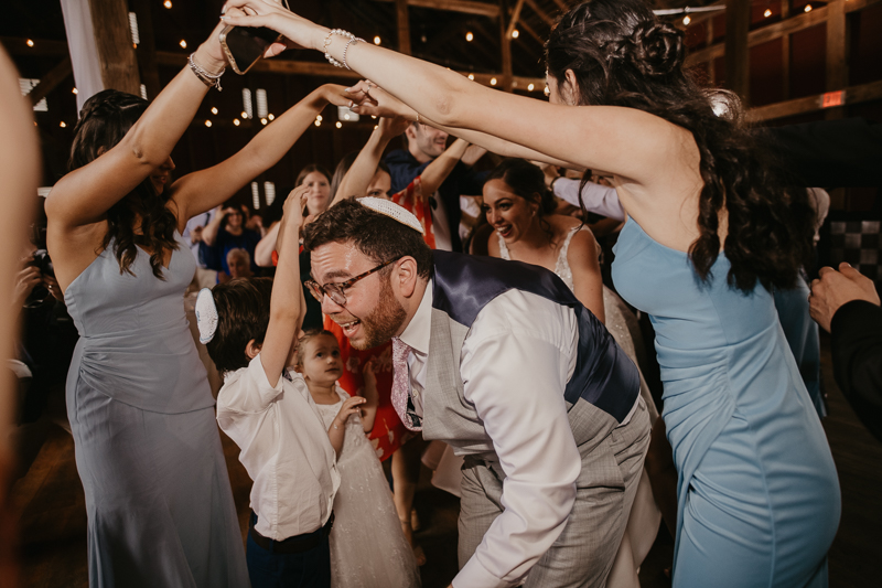 Exciting Simcha Dancing with music by Kol Chayim Orchestra at Dulany's Overlook in Frederick, Maryland by Britney Clause Photography