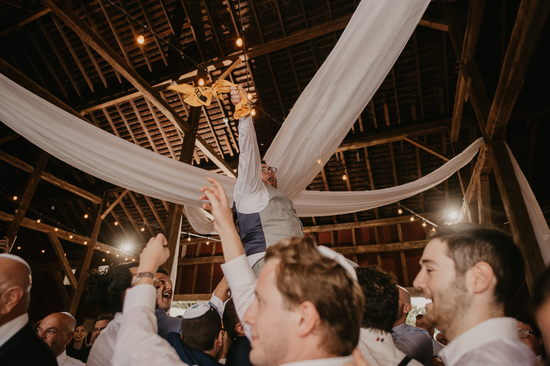 Exciting Simcha Dancing with music by Kol Chayim Orchestra at Dulany's Overlook in Frederick, Maryland by Britney Clause Photography