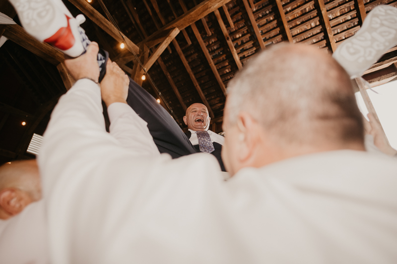 Exciting Simcha Dancing with music by Kol Chayim Orchestra at Dulany's Overlook in Frederick, Maryland by Britney Clause Photography