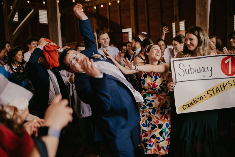 Exciting Simcha Dancing with music by Kol Chayim Orchestra at Dulany's Overlook in Frederick, Maryland by Britney Clause Photography