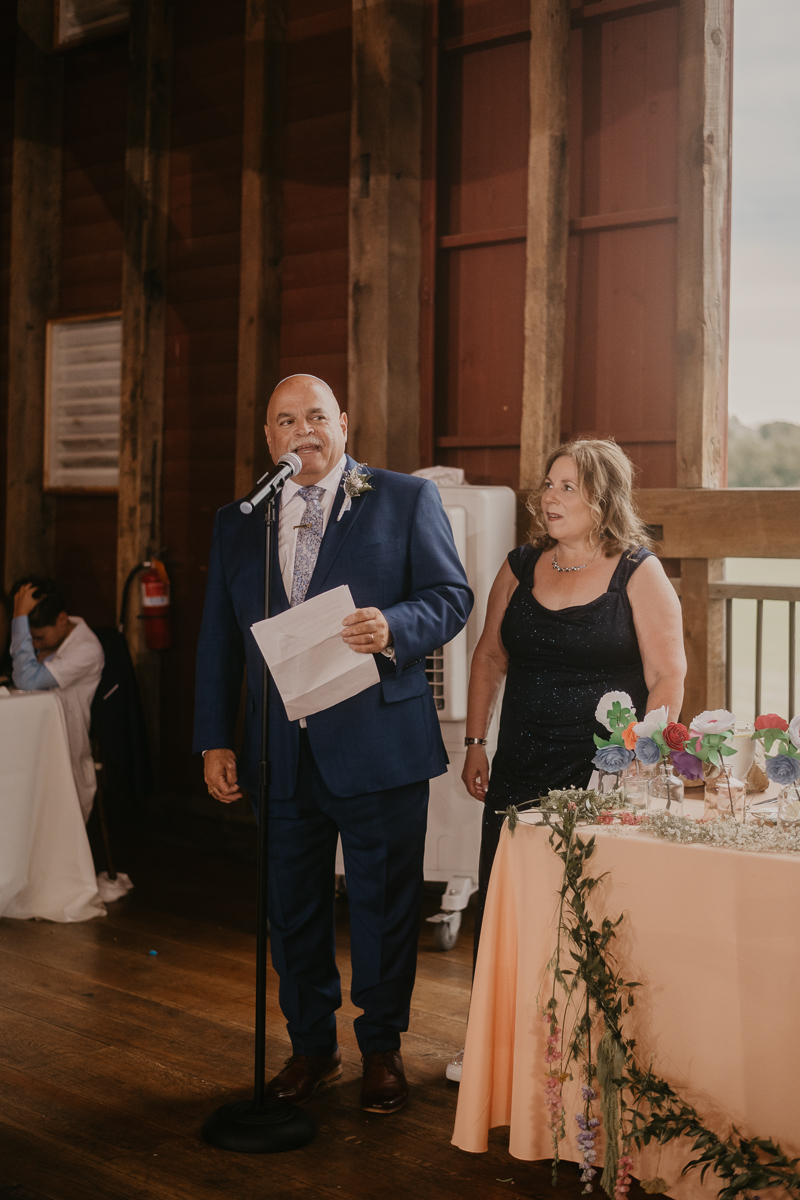 An exciting evening wedding reception by Purnell from Washington Talent at Dulany's Overlook in Frederick, Maryland by Britney Clause Photography