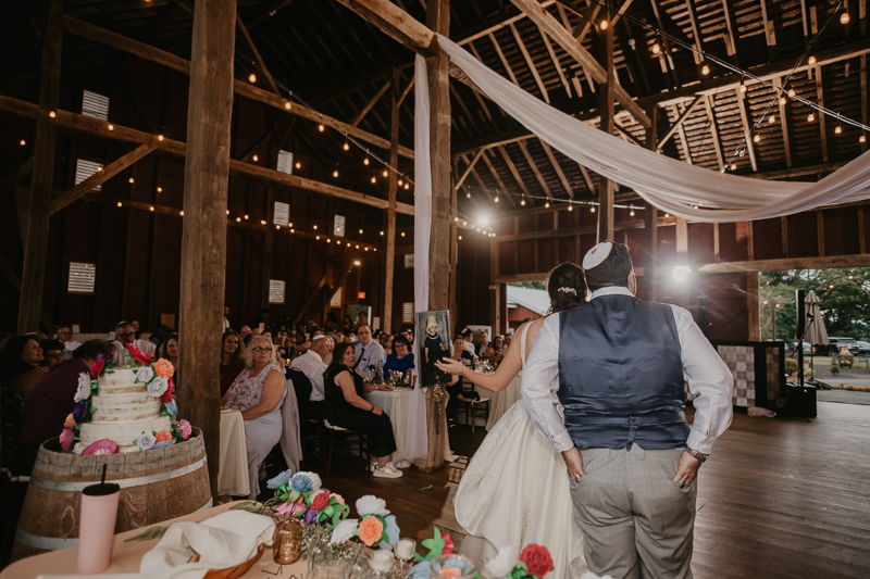 An exciting evening wedding reception by Purnell from Washington Talent at Dulany's Overlook in Frederick, Maryland by Britney Clause Photography