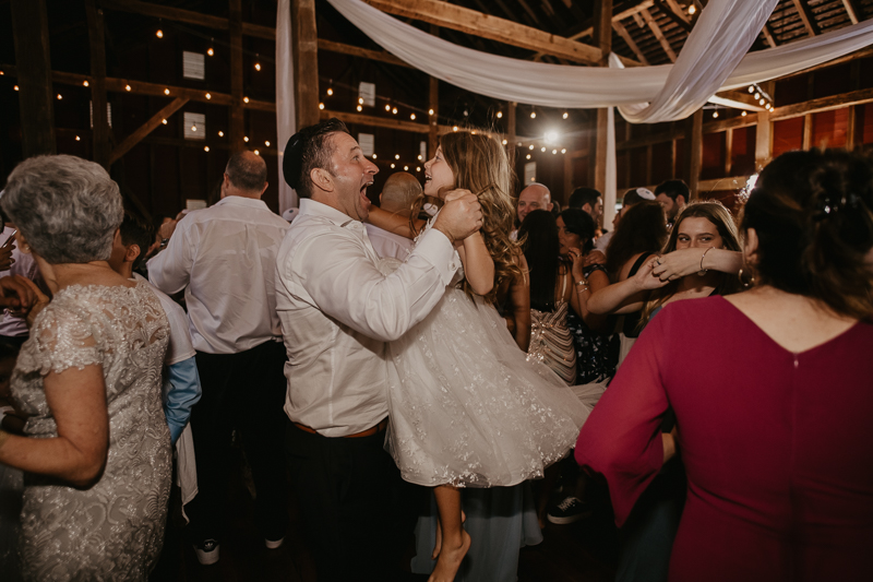 An exciting evening wedding reception by Purnell from Washington Talent at Dulany's Overlook in Frederick, Maryland by Britney Clause Photography