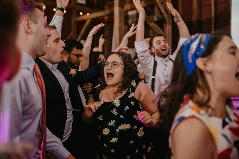 An exciting evening wedding reception by Purnell from Washington Talent at Dulany's Overlook in Frederick, Maryland by Britney Clause Photography