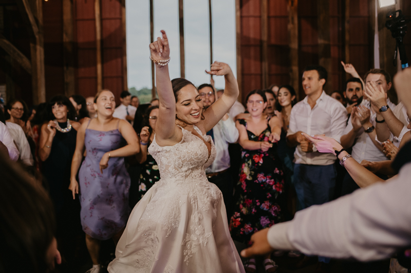 An exciting evening wedding reception by Purnell from Washington Talent at Dulany's Overlook in Frederick, Maryland by Britney Clause Photography