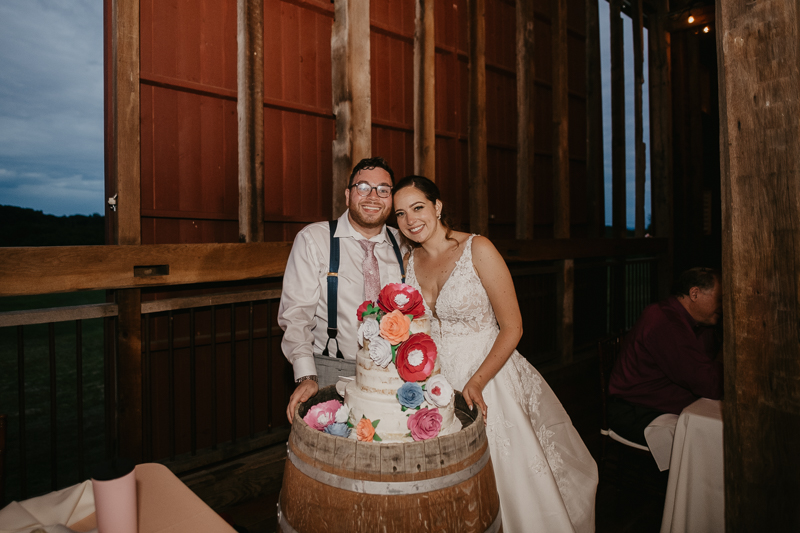 An exciting evening wedding reception by Purnell from Washington Talent at Dulany's Overlook in Frederick, Maryland by Britney Clause Photography