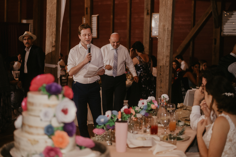 An exciting evening wedding reception by Purnell from Washington Talent at Dulany's Overlook in Frederick, Maryland by Britney Clause Photography