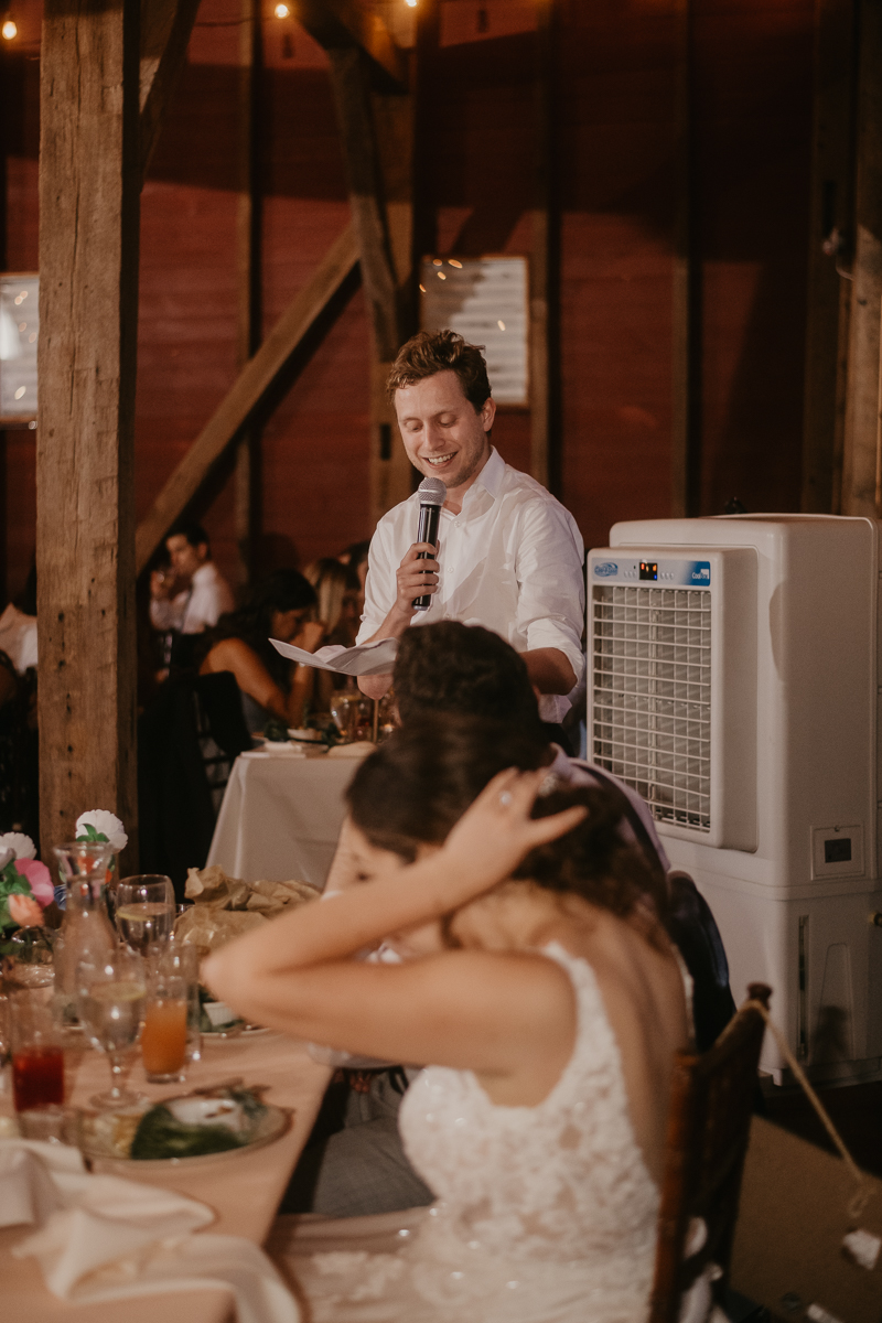 An exciting evening wedding reception by Purnell from Washington Talent at Dulany's Overlook in Frederick, Maryland by Britney Clause Photography