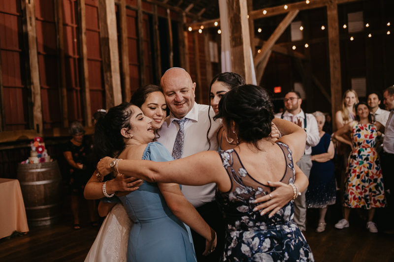 An exciting evening wedding reception by Purnell from Washington Talent at Dulany's Overlook in Frederick, Maryland by Britney Clause Photography