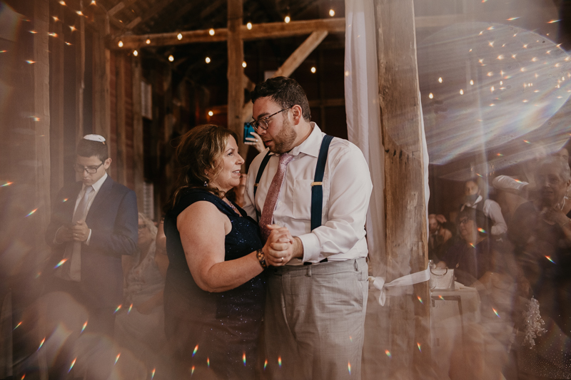 An exciting evening wedding reception by Purnell from Washington Talent at Dulany's Overlook in Frederick, Maryland by Britney Clause Photography