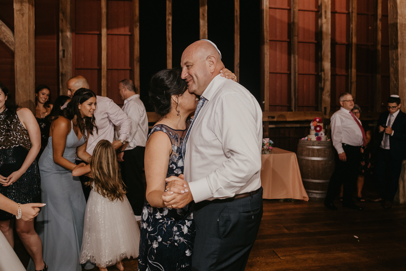 An exciting evening wedding reception by Purnell from Washington Talent at Dulany's Overlook in Frederick, Maryland by Britney Clause Photography