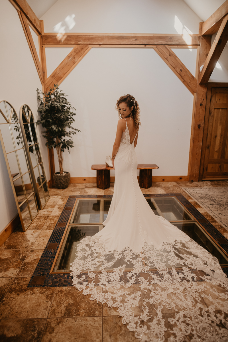 A bride getting ready at Castle Farm in Snow Hill, Maryland by Britney Clause Photography