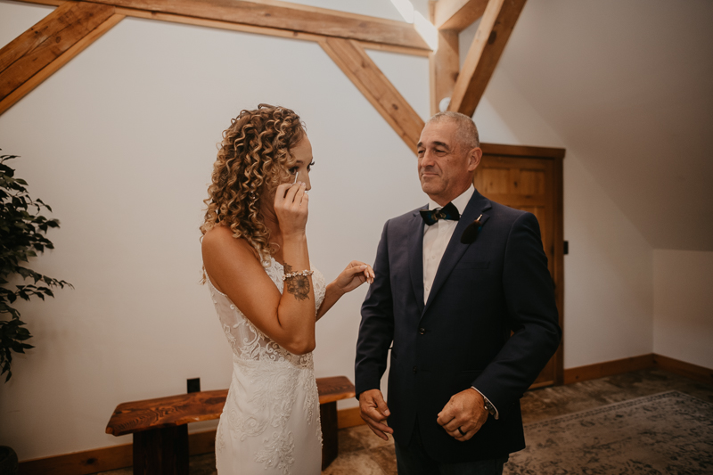 A bride getting ready at Castle Farm in Snow Hill, Maryland by Britney Clause Photography