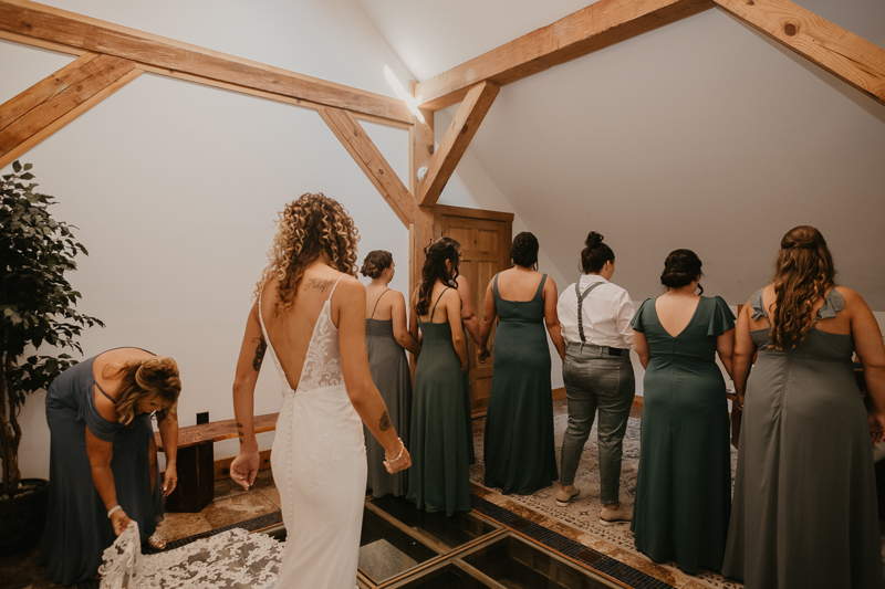 A bride getting ready at Castle Farm in Snow Hill, Maryland by Britney Clause Photography