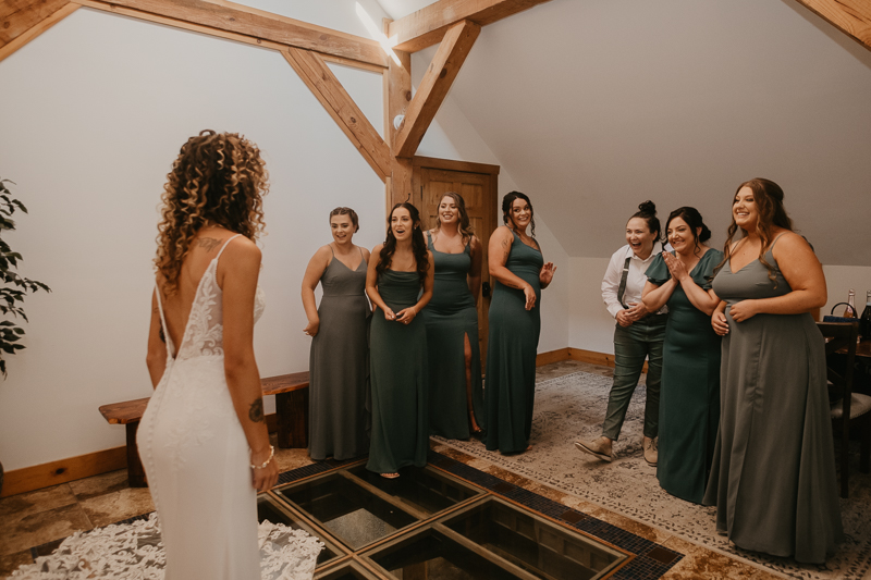 A bride getting ready at Castle Farm in Snow Hill, Maryland by Britney Clause Photography