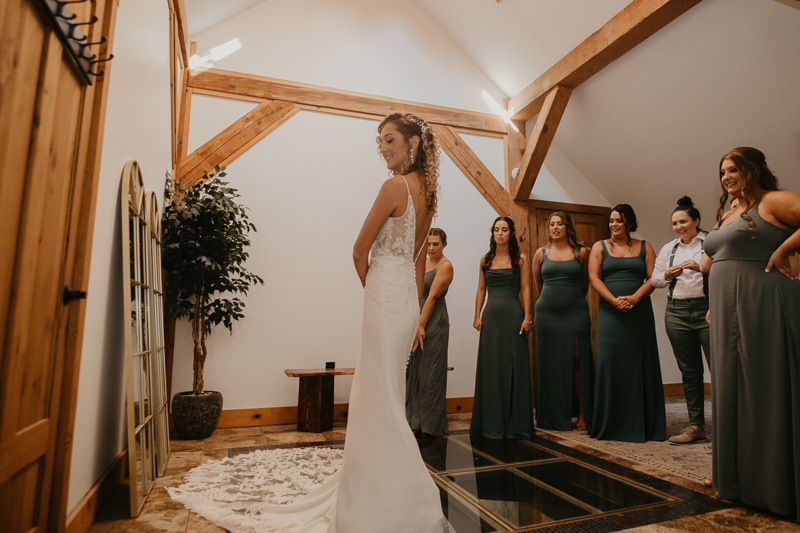 A bride getting ready at Castle Farm in Snow Hill, Maryland by Britney Clause Photography