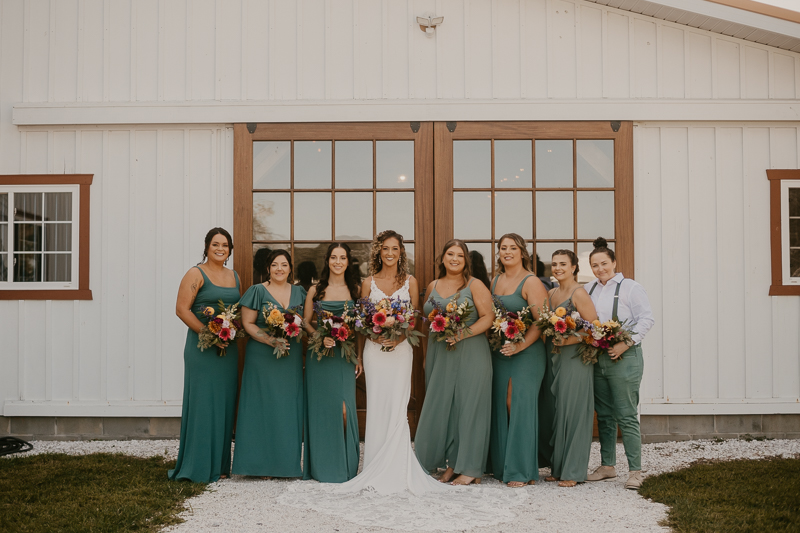 Beautiful bridal party portraits at Castle Farm in Snow Hill, Maryland by Britney Clause Photography