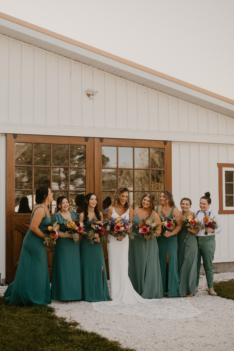 Beautiful bridal party portraits at Castle Farm in Snow Hill, Maryland by Britney Clause Photography