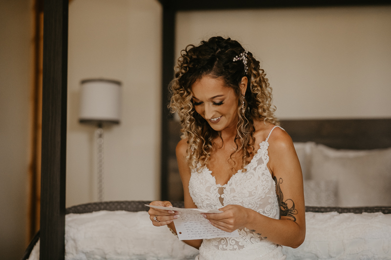 A bride getting ready at Castle Farm in Snow Hill, Maryland by Britney Clause Photography