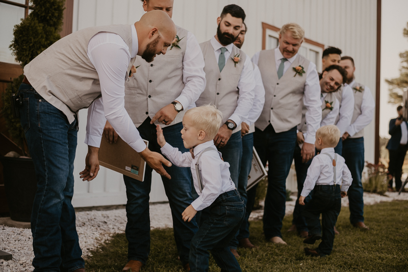 Amazing boho country wedding ceremony at Castle Farm in Snow Hill, Maryland by Britney Clause Photography