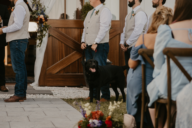 Amazing boho country wedding ceremony at Castle Farm in Snow Hill, Maryland by Britney Clause Photography