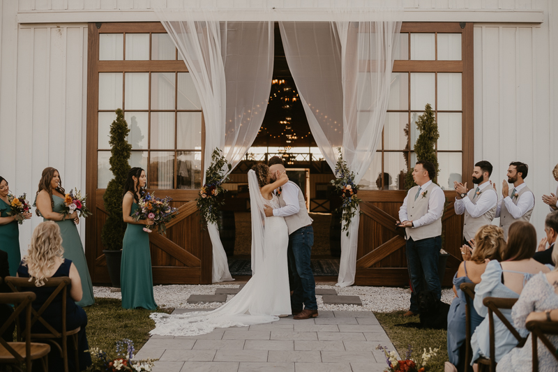 Amazing boho country wedding ceremony at Castle Farm in Snow Hill, Maryland by Britney Clause Photography