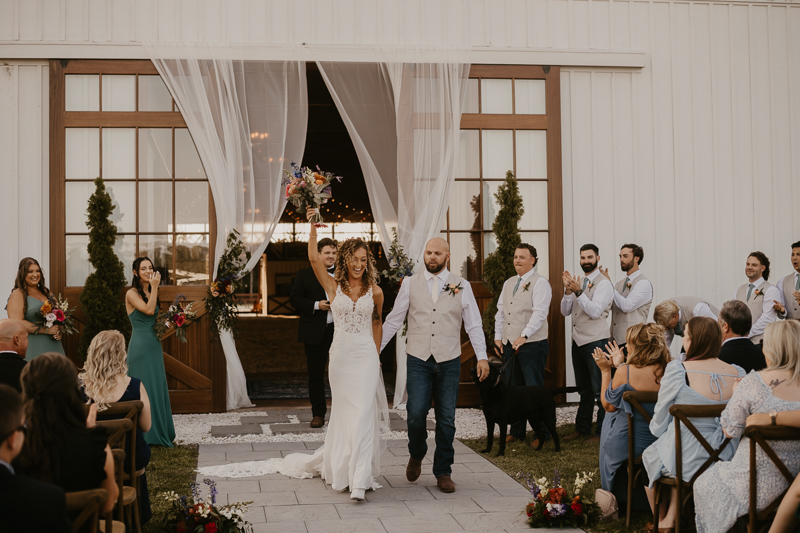 Amazing boho country wedding ceremony at Castle Farm in Snow Hill, Maryland by Britney Clause Photography