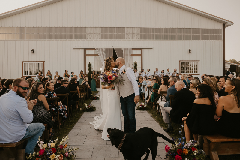 Amazing boho country wedding ceremony at Castle Farm in Snow Hill, Maryland by Britney Clause Photography